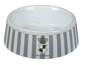 Миска для собак Prince, 1 л/ф 20 см, керамика, серый/белый 24587 Trixie