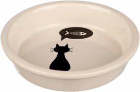 Миска керамическая "Кошка" 0,25 л 13 см белая 24499 Trixie