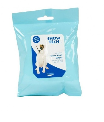 Show Tech Очищающие салфетки для животных с алое вера, 12 штук 41STE053