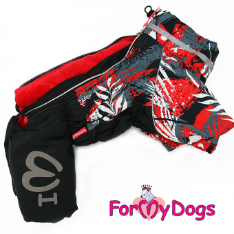FOR MY DOG Комбинезон черно/красный для девочек  (12) FW919-2020 F