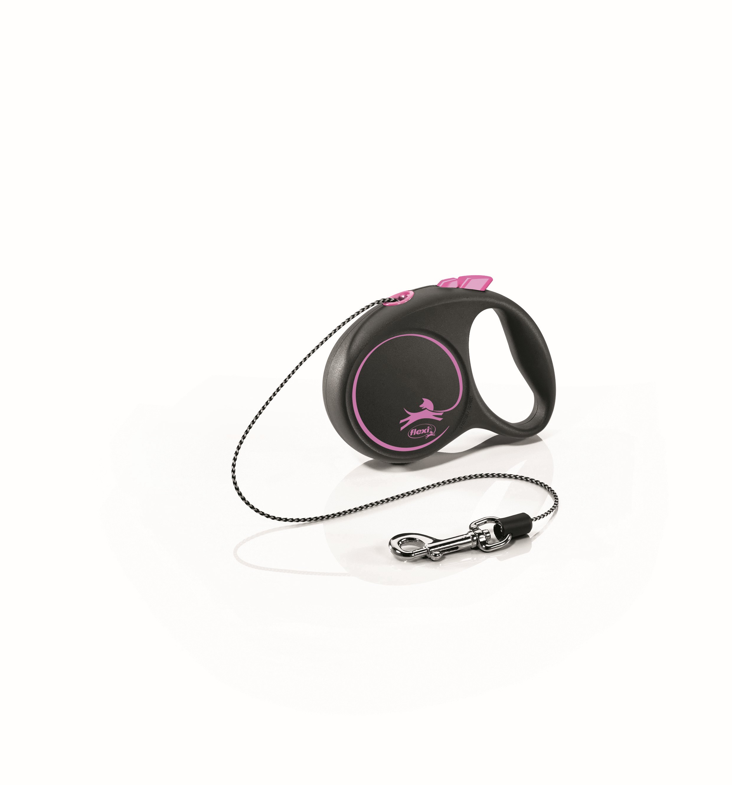 FLEXI Рулетка BLACK DESIGN XS трос 3 м до 8 кг розовый 56006F