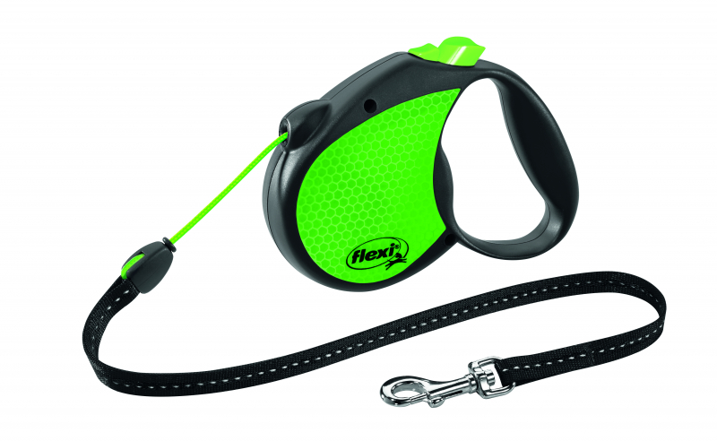 Рулетка Flexi "Neon REFLECT" M трос 5 м до 20 кг черный/неон 24250F Trixie
