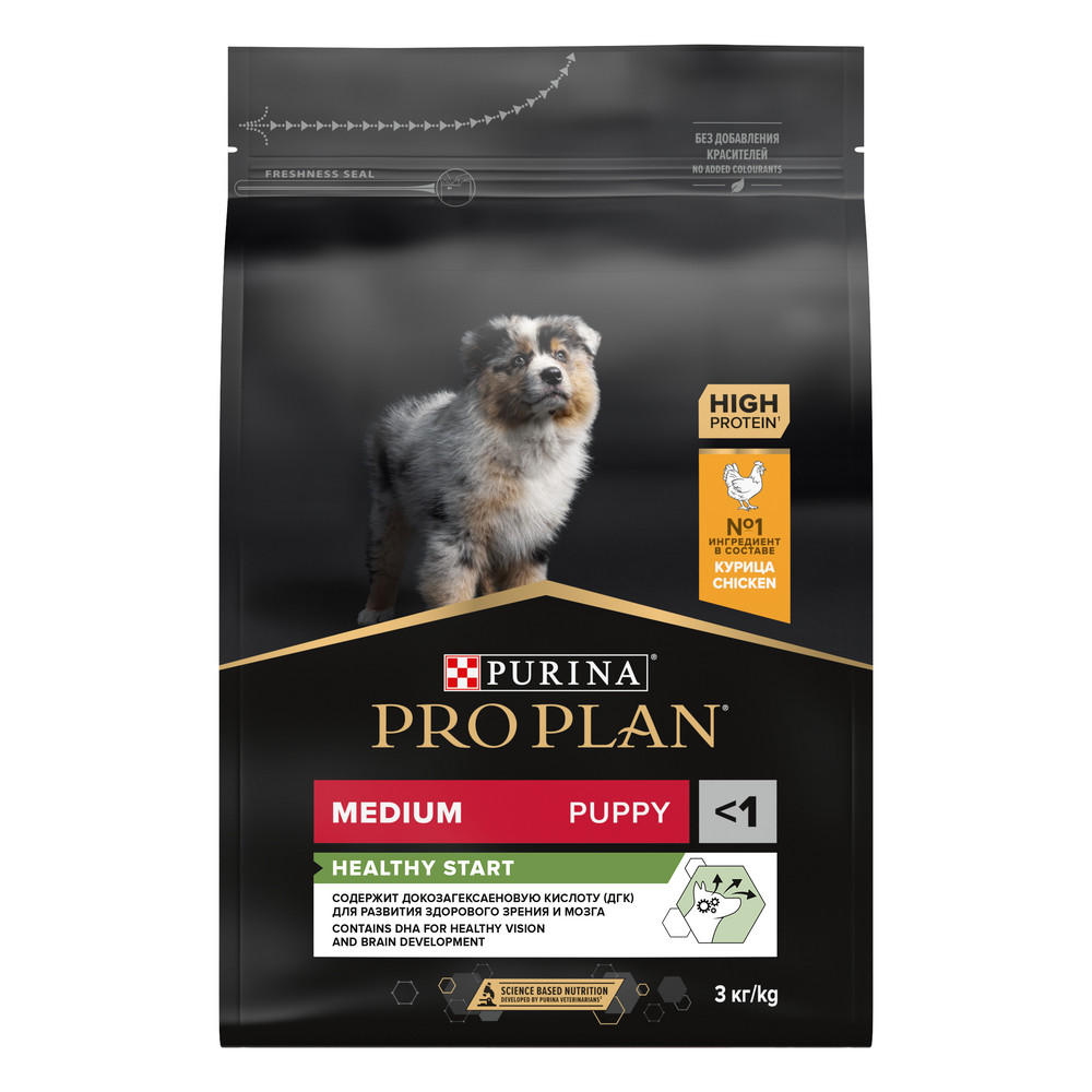 PRO PLAN (Про План) HEALTHY START сухой корм для щенков средних пород c курицей, 3 кг