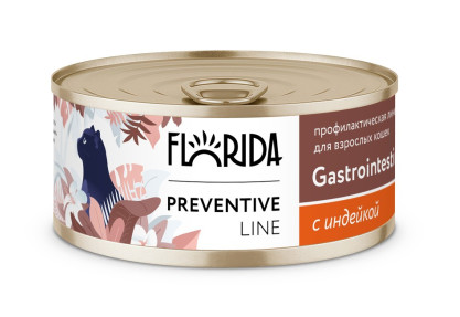 Florida Cat Gastrointestinal Консервы для кошек при расстройствах пищеварения, с индейкой 100г