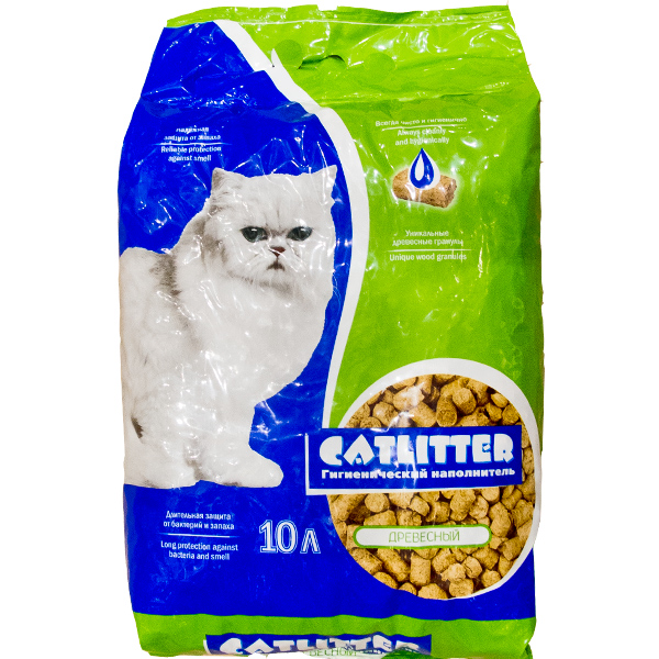 Наполнитель CATLITTER древесный 10 л (древесные гранулы 8-10мм)