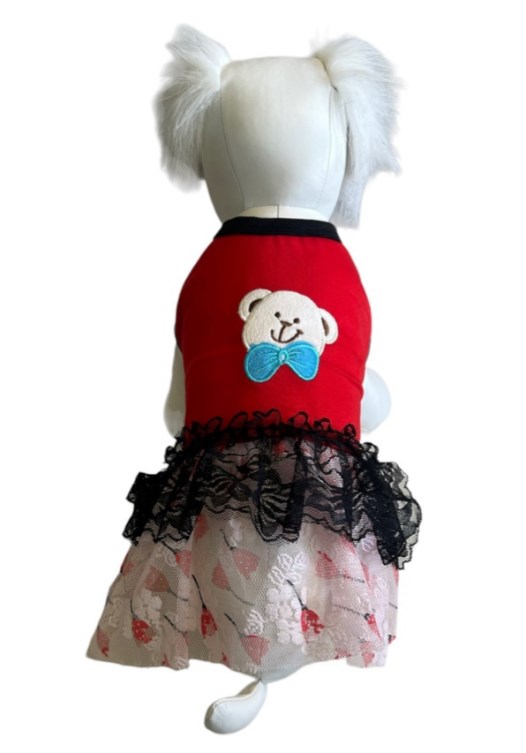 Платье "Мишутка" красный, M / Pet Feshion