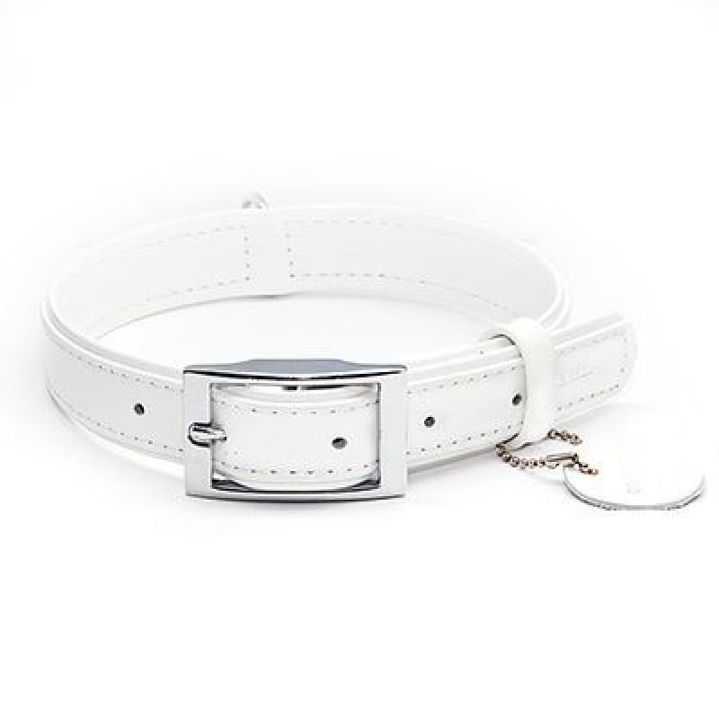 Ошейник "Collar brilliance"без украшений (ширина 25 мм длина 38-49 см)  белый 3026