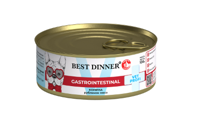 BEST DINNER (Бест Диннер) Vet Profi при заболеваниях ЖКТ консервы для собак конина 100 г