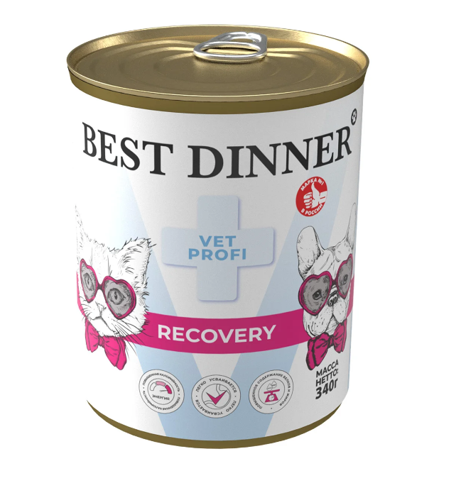 BEST DINNER Vet Profi Recovery консервы для кошек и собак 340г