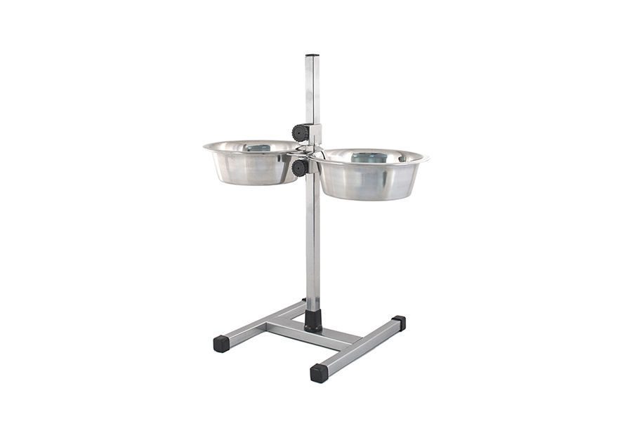 Кормушка регулир Zoom хром, h50cм,2х1,5л,D20 миски мет.разборн. в короб 1051