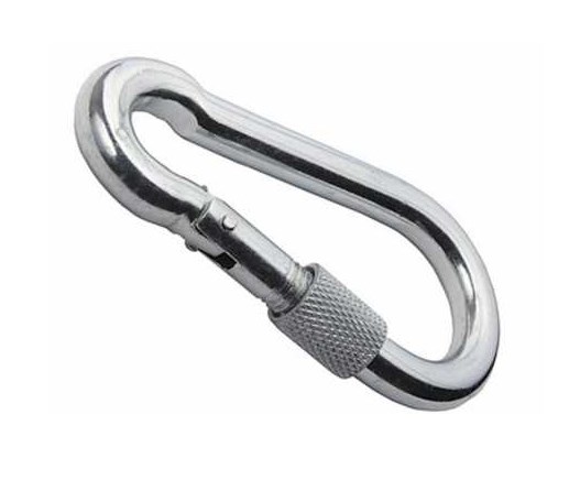 Карабин монтажный стальной с гайкой 140*12 мм, оцинкованный 245S-140M