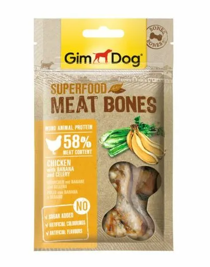 GimDog лакомство для собак мясные шарики суперфуд из курицы с бананом и сельдереем 70 г 514857