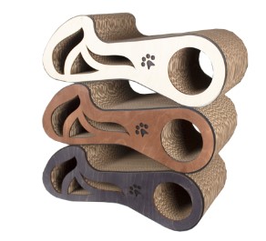 Когтеточка из картона и дерева для кошек 20 см Альтаир S "Рыжебок"
