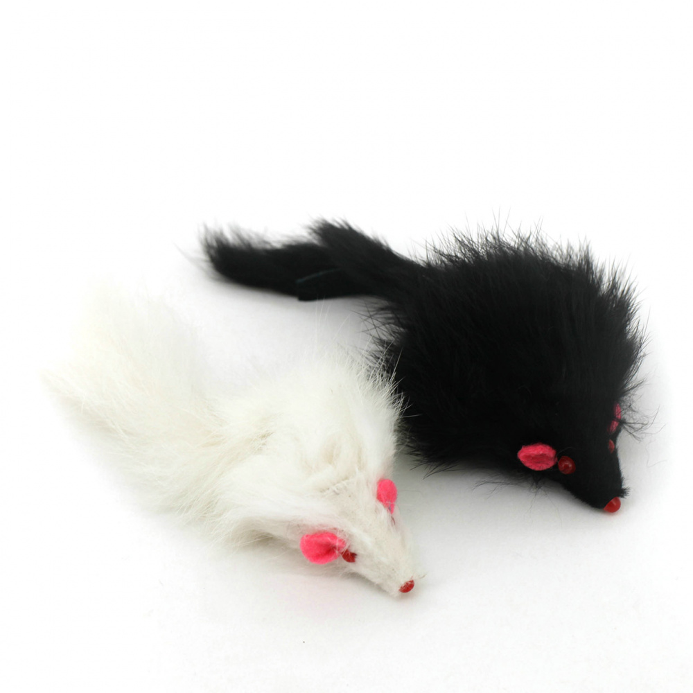 Игрушка для кошек "Мышь" искусственный мех 7,6 см Чистый котик
