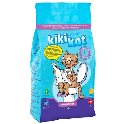 Наполнитель для кошачьего туалета "KikiKat" супер-белый комкующийся с ароматом "Лаванда" 10 л
