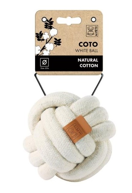 Игрушка для собак мяч белый 15см (хлопок) Mpets 10647501