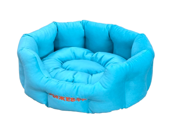 Лежанка для мелких собак круглая голубая 50*40*20 см Рыжебок