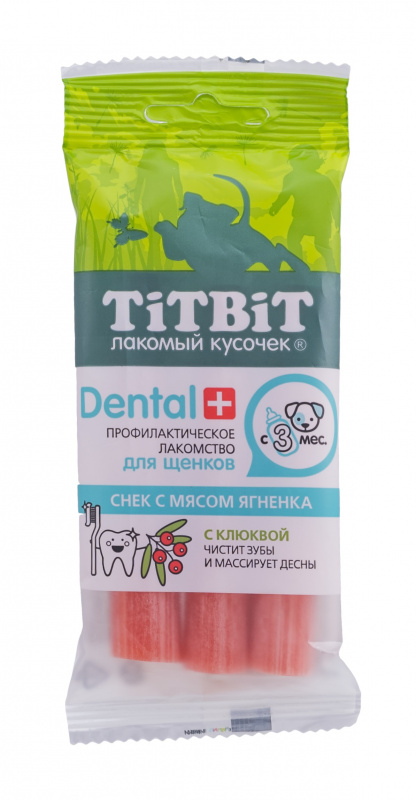 Профилактическое лакомство Dental+Снек с мясом ягненка для щенков средних пород 013953