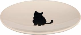 Миска керамическая "Кошка" 18*15 см белая 24490 Trixie