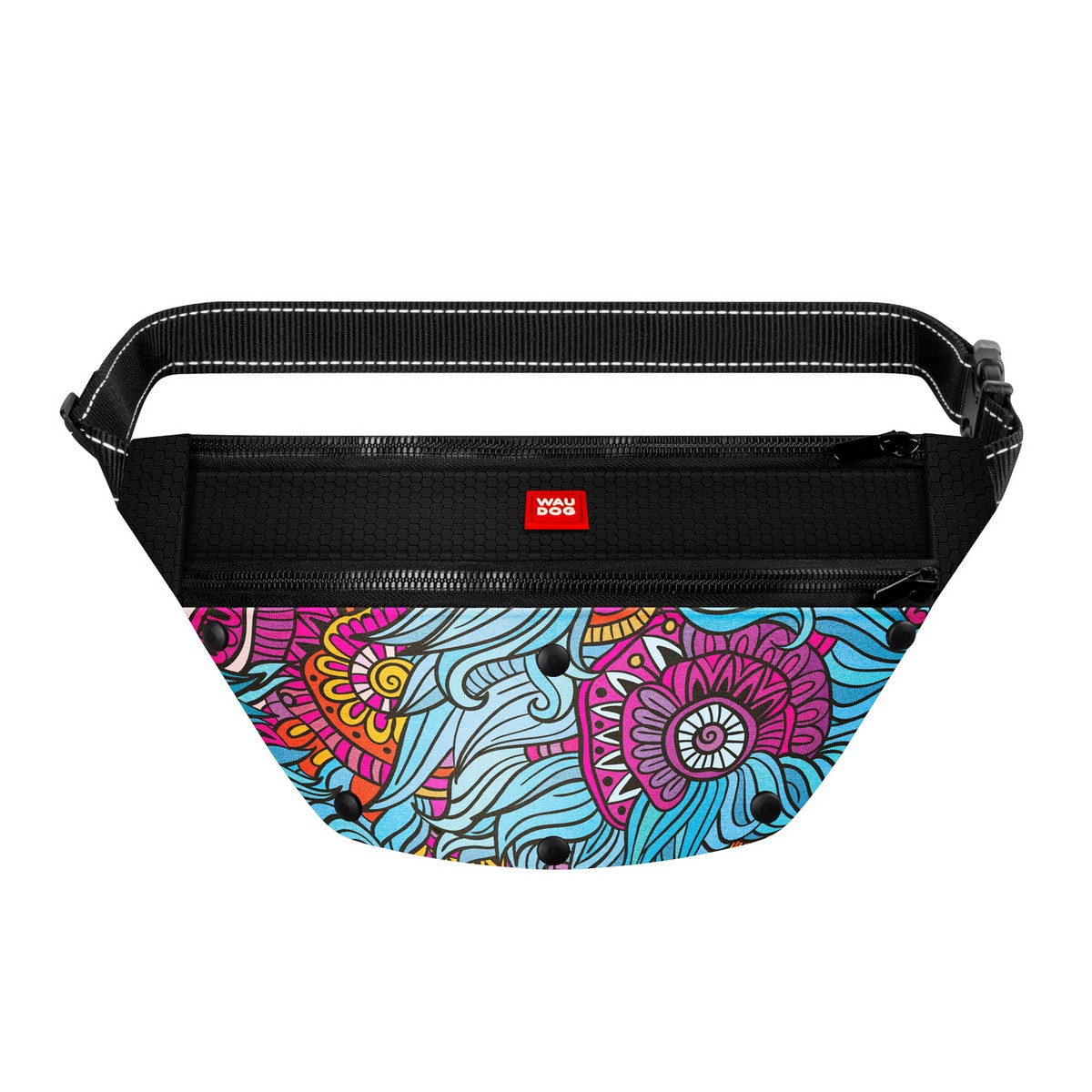 Поясная сумка-бананка WAUDOG Textile для корма и аксеccуаров,"Лето", размер 33*17*10 см 5693