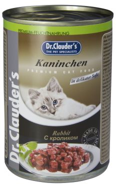 Dr.Clauder's консервы для кошек кусочки с кроликом 415 г