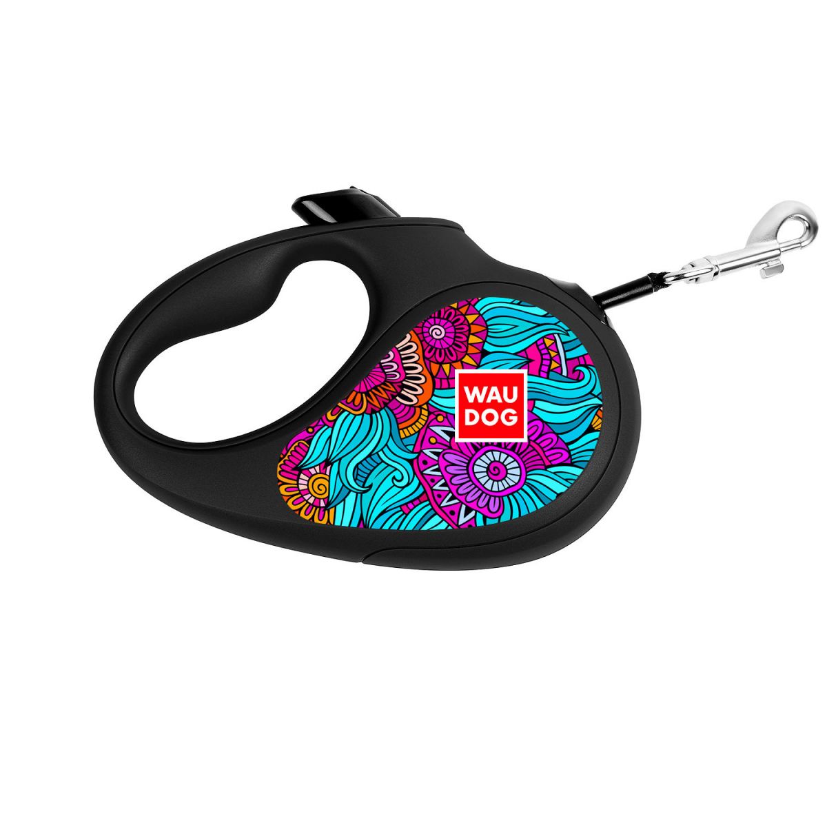 Поводок-рулетка WAUDOG R-leash "Лето", S, до 15 кг, 5 м, светоотраж. лента черный 8124-0062-01