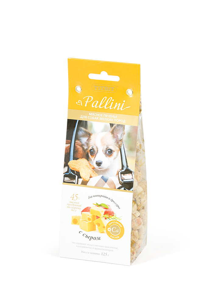 Печенье для собак Паллини с сыром 125 г TITBIT