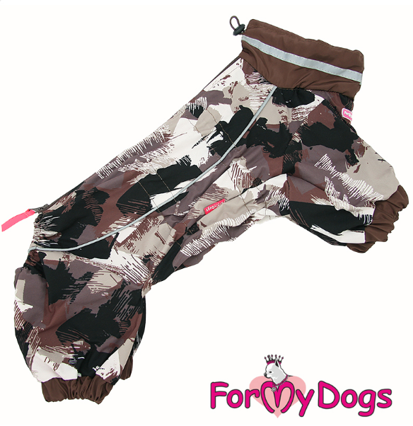 FOR MY DOG Дождевик коричневый камуфляж для мальчиков р-р 16 608SS-2022 M