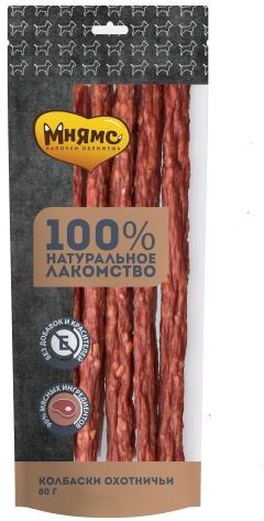 Мнямс лакомство для собак Колбаски охотничьи  80 г