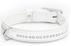 Ошейник Collar brilliance со стразами премиуи класса белый 3101