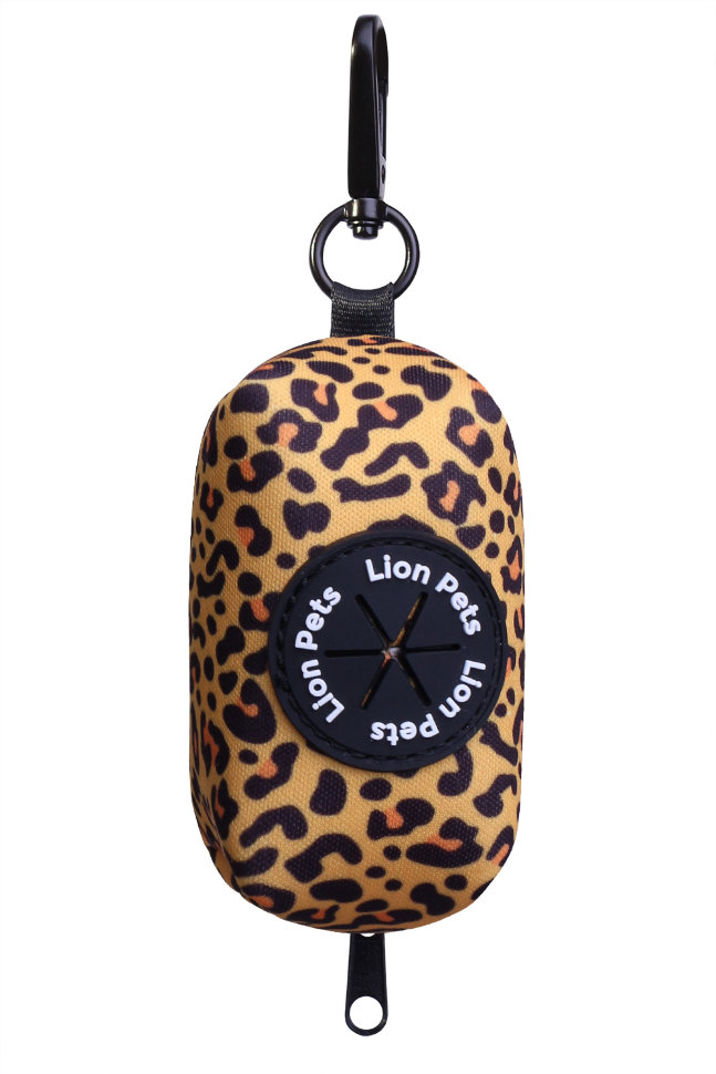 Сумочка диспенсер для уборки за животным Жёлтый гепард 8*5*5 см Lion