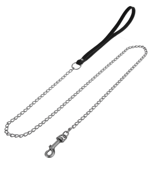 Поводок цепной с кожаной ручкой длина 120 см Ø 2,5 мм, Каскад