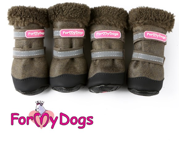 FOR MY DOGS Сапоги зимние РП с усиленным носком  ц/кр оливковые размер 0