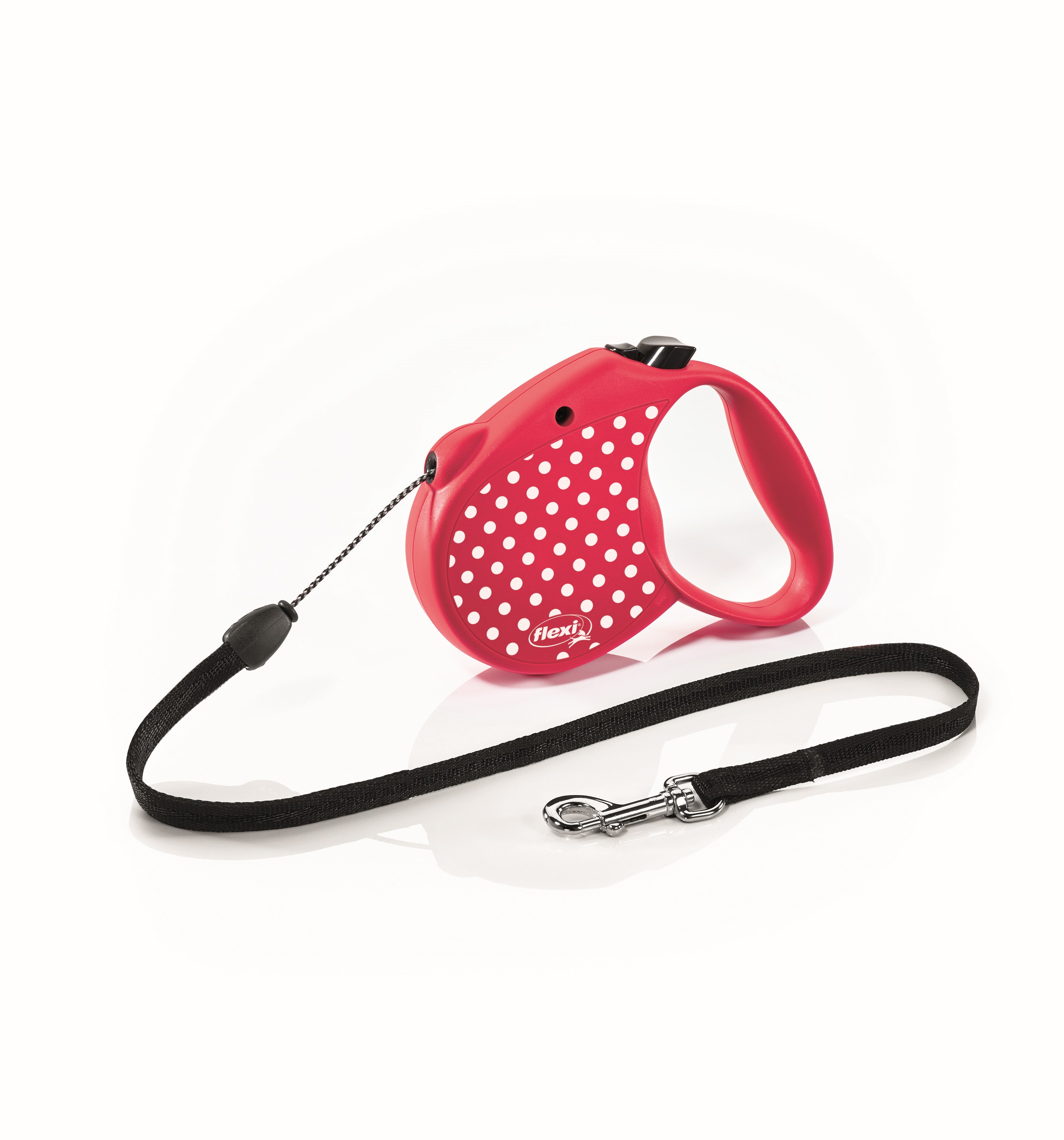 FLEXI Рулетка STANDART DOTS S трос  ремень 5 м до 12 кг красный чили 54103F