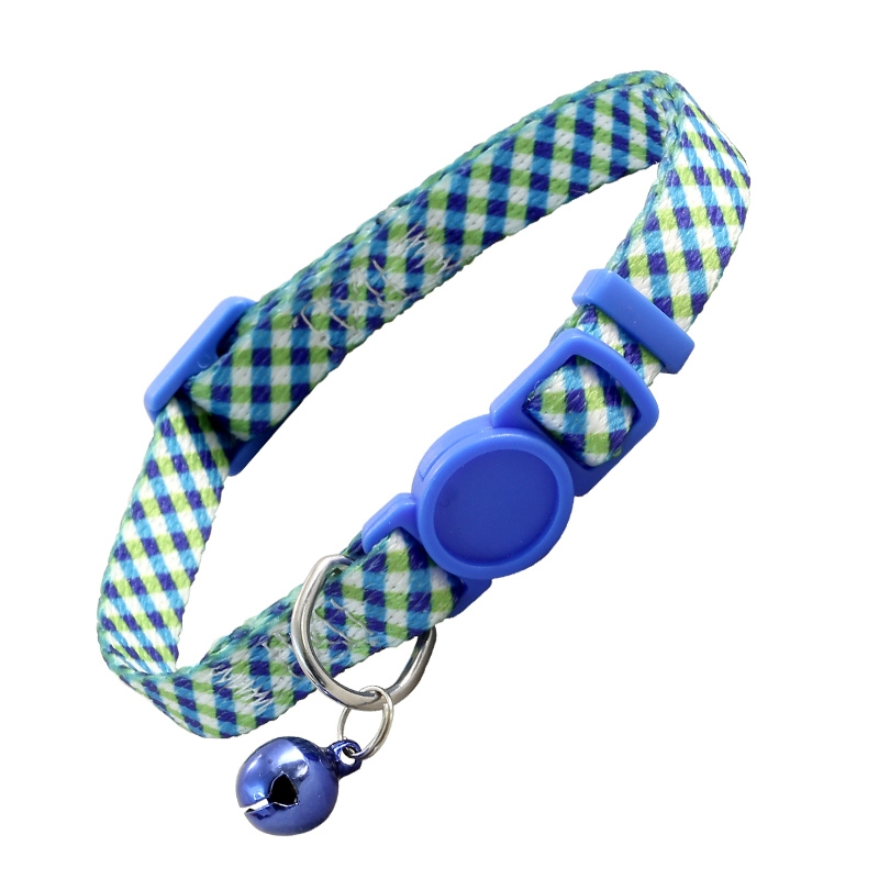 Ошейник для кошек "Клетка" 10*210-330 мм нейлон, голубой 21261009 Triol