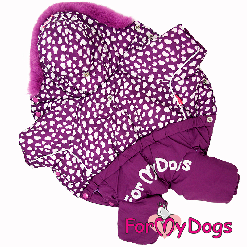 FOR MY DOG Комбинезон фиолетовый "Сердечки" для девочек (18) FW1101-2021 F***** 