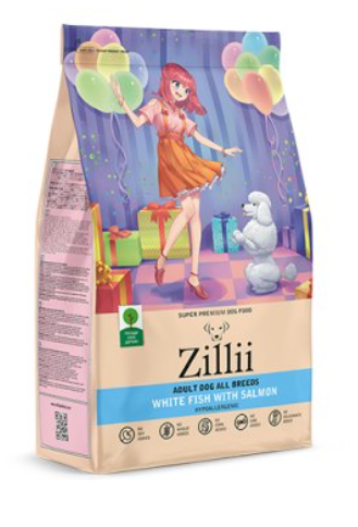 ZILLII Adult Dog Сухой корм для взрослых собак 3кг Белая Рыба с Лососем