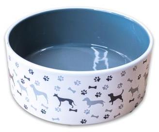 Миска керамическая для собак рисунком 350мл, серая КерамикАрт