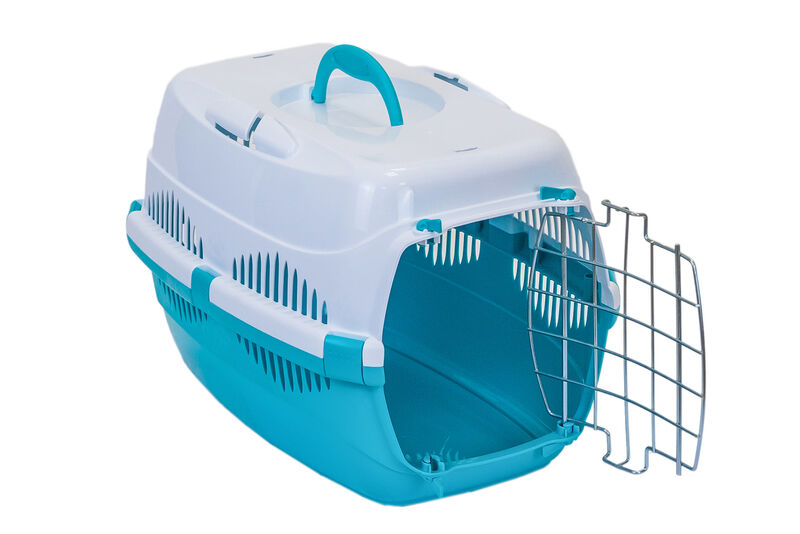 Переноска для животных средняя бирюзово-белая 49х33х32 HOMEPET 82994
