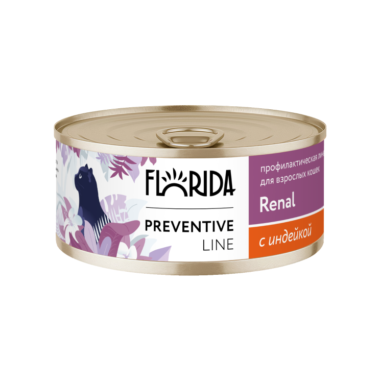 Florida (Флорида) Консервы Ренал для кошек Профилактика почечной недостаточности с индейкой 100 г