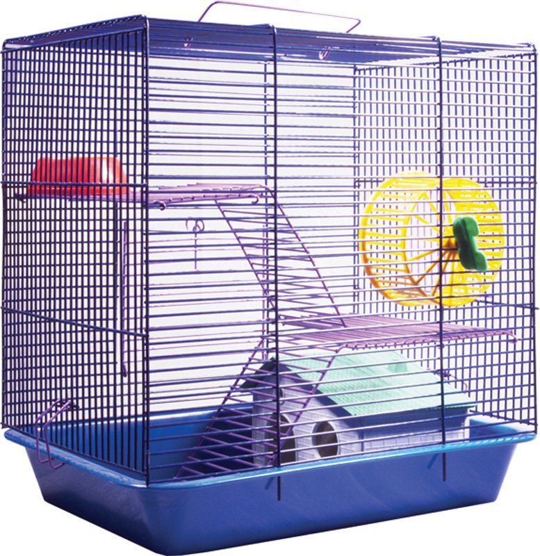 Клетка КГР ВАКА для джунгариков "Крепыш 3" с домиком, миской и колесом 300*220*320 мм 70693