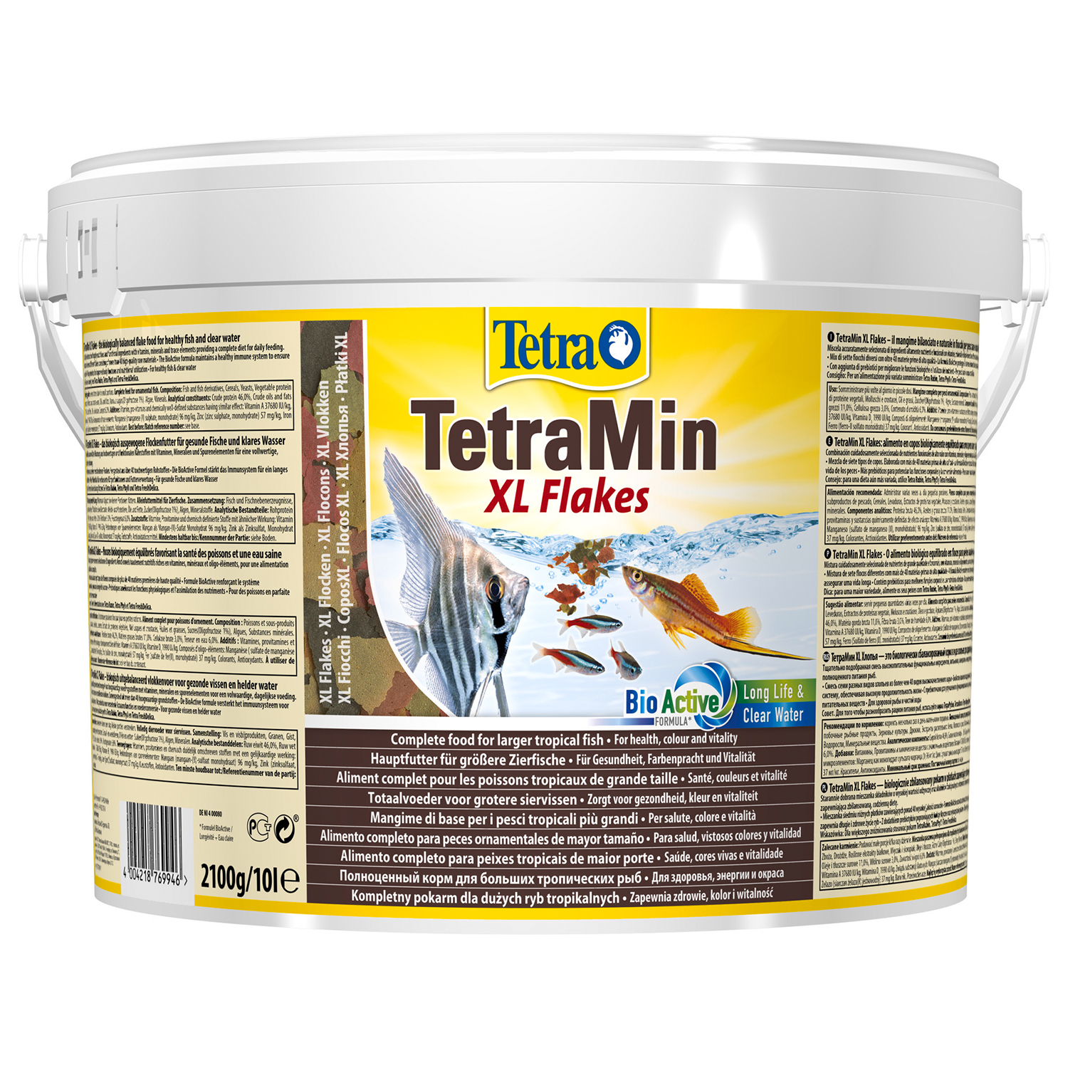 Тетра TetraMin XL корм для всех видов рыб в виде хлопьев 10 л (ведро) (разв.)