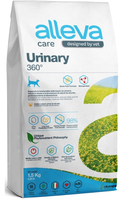 Alleva (Аллева) сухой корм для кошек Уринари при заболеваниях мочеполовой системы 1,5 кг
