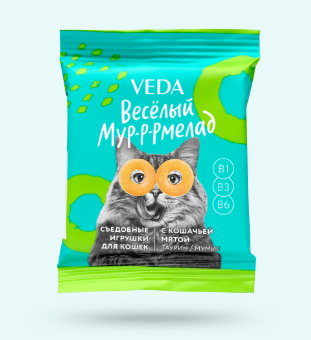 Лакомство для кошек Веселый Мур-р-рмелад с кошачьей мятой 6 г