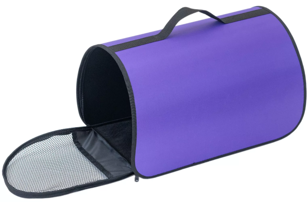 Сумка-переноска жёсткая САКВОЯЖ №3 45*26,5*26,5см (нейлон однотон., пластик),  фиолетовая ЧИП