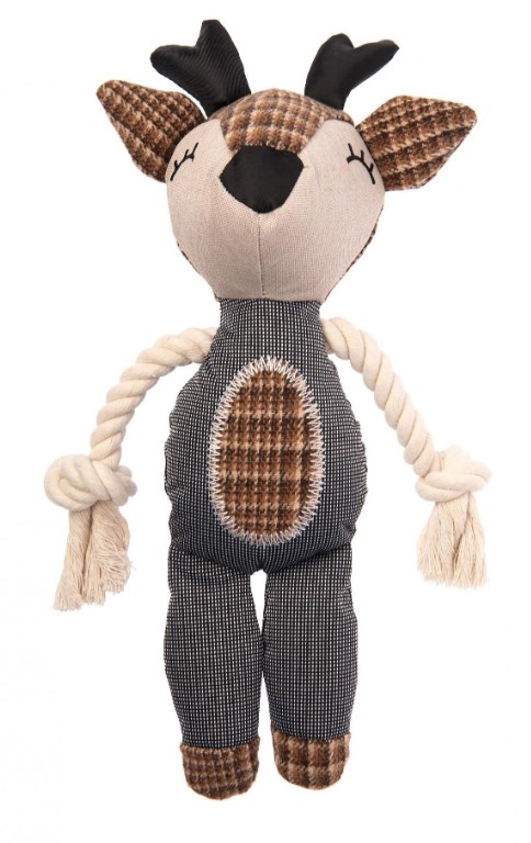 Pet-it игрушка для собак, серия Oxford, мягкий Олененок с канатом и пищалкой, 9x46.5 см 27681