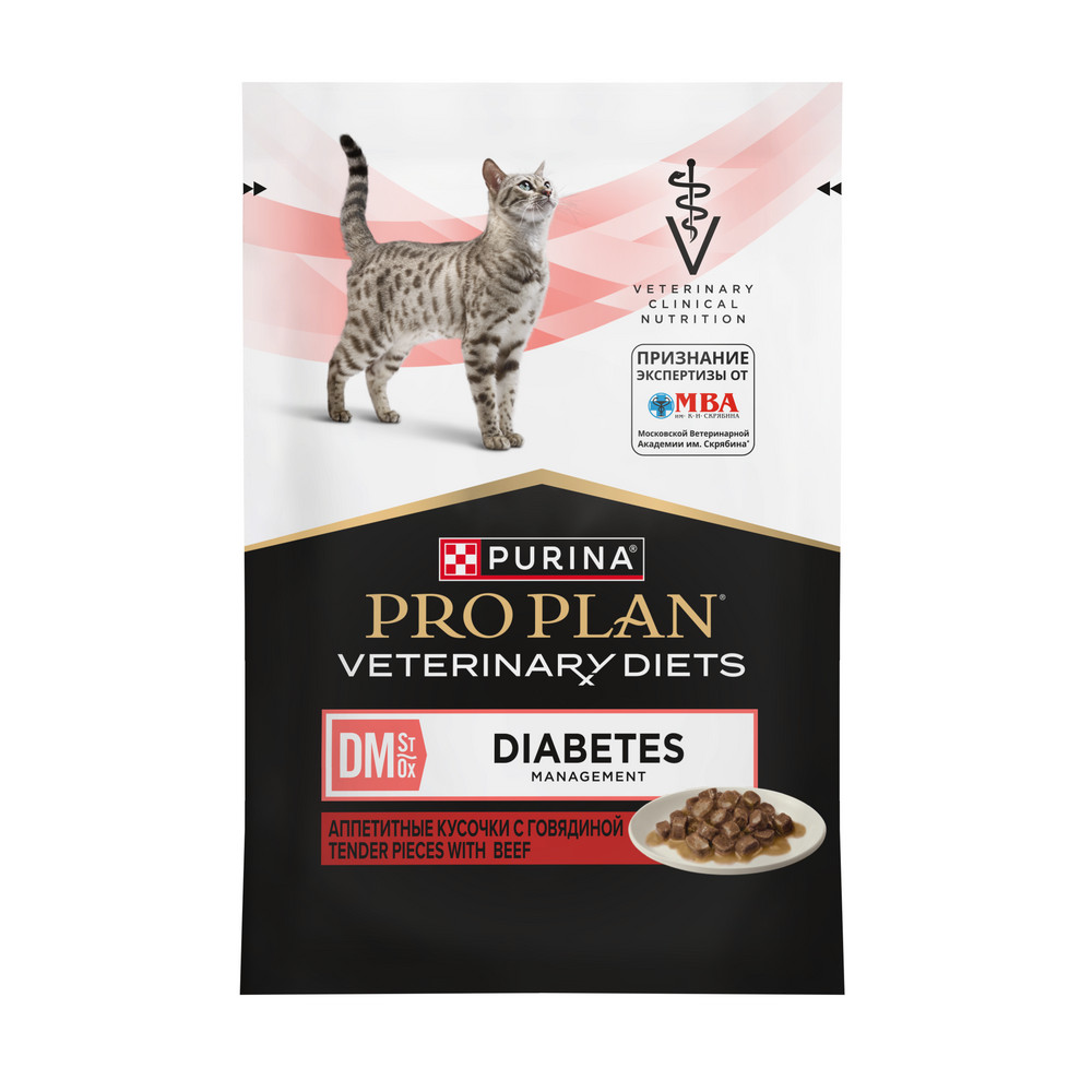 PRO PLAN (Про План) VETERINARY DIETS DM Diabetes Management при диабете с говядиной, 85 г