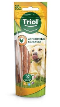 Аппетитные колбаски из курицы для собак, 40г, Triol