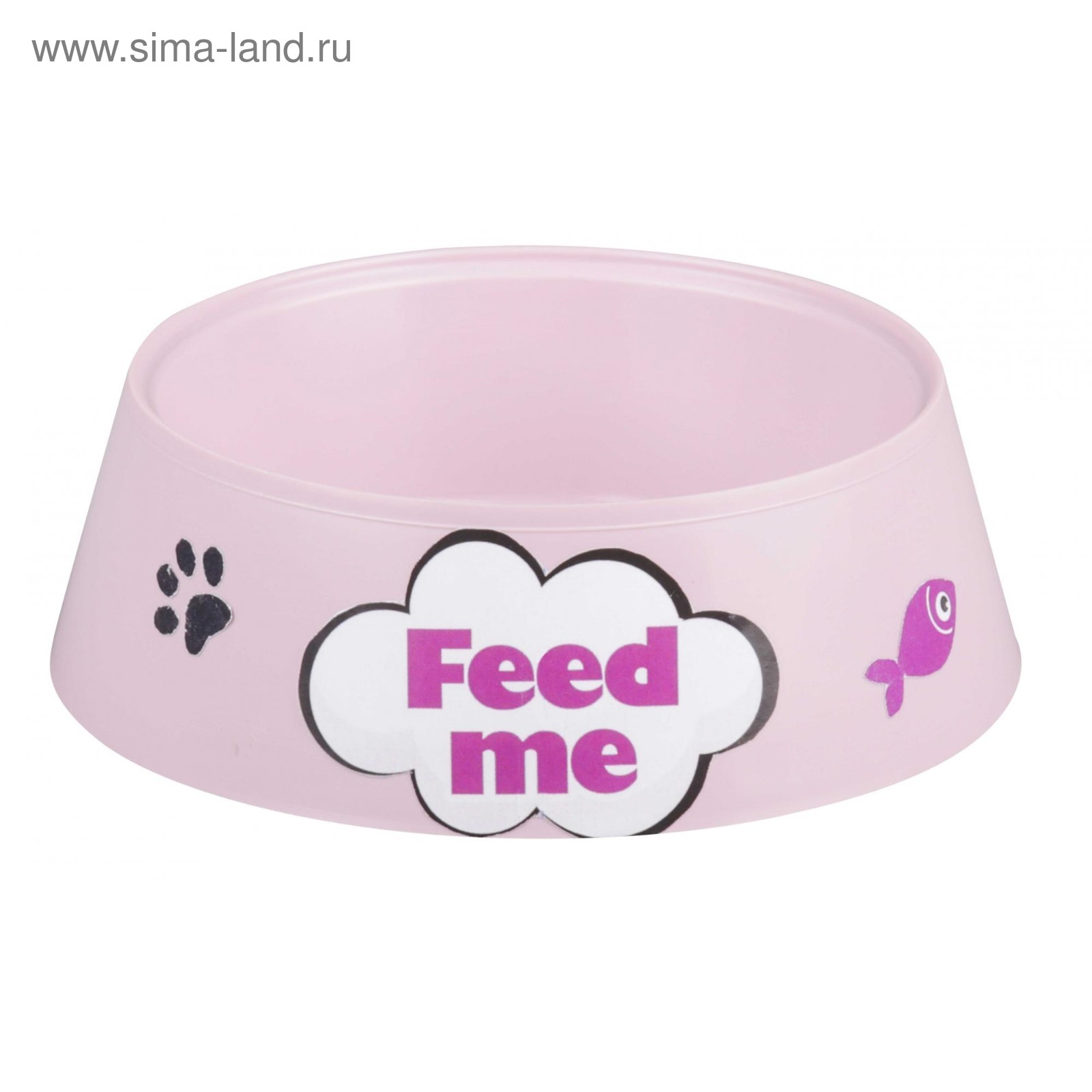 Миска "Феликс" для кошек 0,3 л, 14,5*14,5*4 см, розовый 4102950 Sima