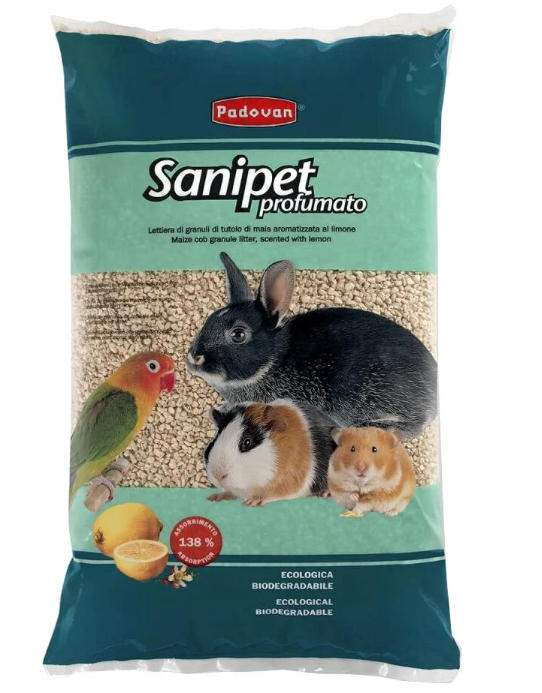 Наполнитель для грызунов PADOVAN SANIPET profumato кукурузные гранулы (4л)